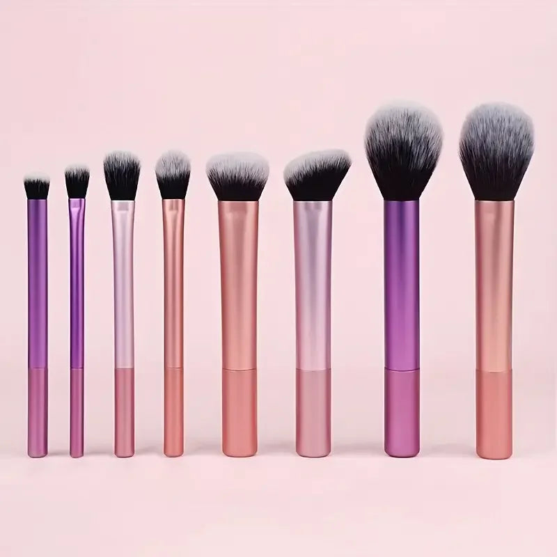 8-Piece Makeup Brush Set – Soft Synthetic Brushes for Face & Eyes