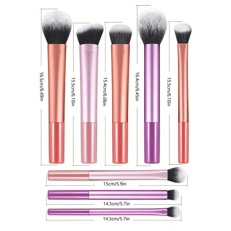 8-Piece Makeup Brush Set – Soft Synthetic Brushes for Face & Eyes